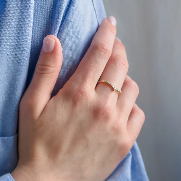 Vykrojený snubní prsten s moissanity PARLOR Image