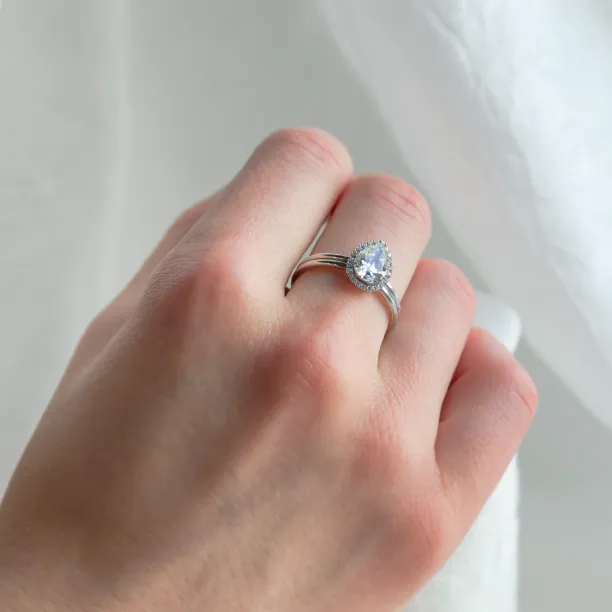 Luxury engagement set with moissanites KIMBER Image