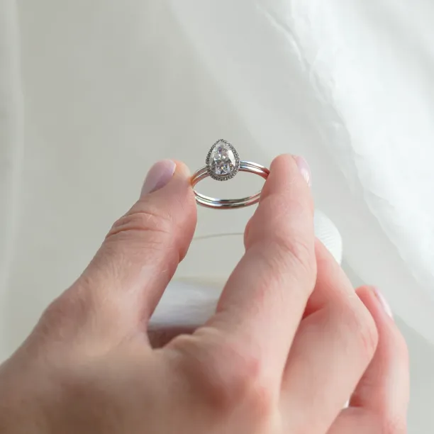 Luxury engagement set with moissanites KIMBER Image