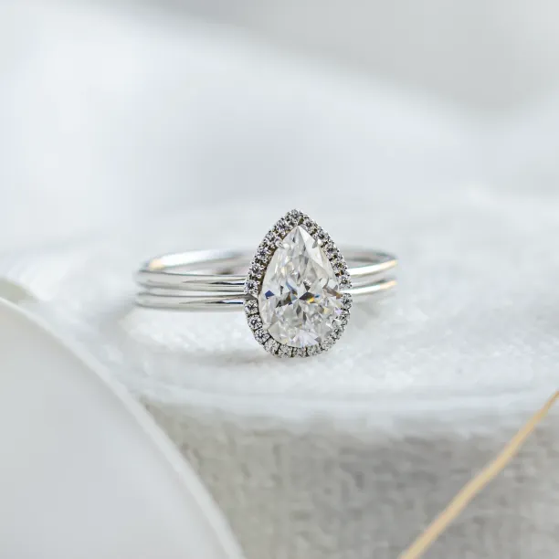 Luxury engagement set with moissanites KIMBER Image