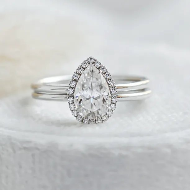 Luxury engagement set with moissanites KIMBER Image