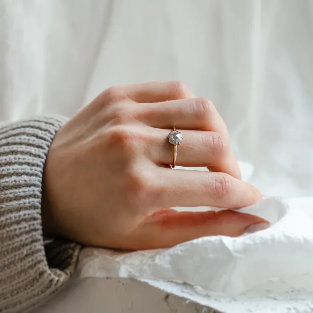 Snubní set prstenů se salt'n'pepper diamanty POET Image