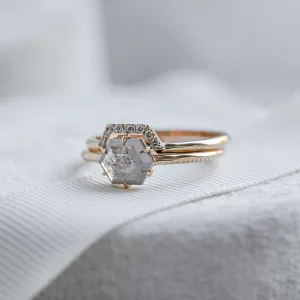 Snubní set prstenů se salt'n'pepper diamanty POET Thumbnail