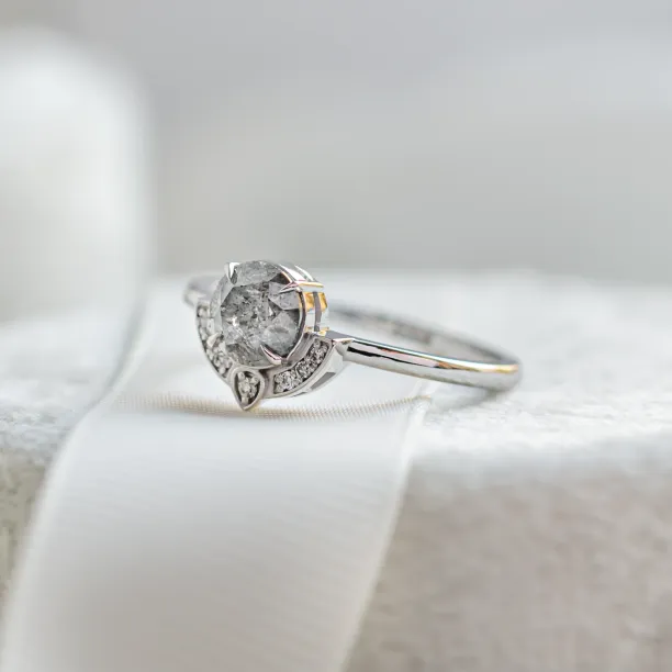 Engagement set with salt and pepper diamonds BRIGHTON Image