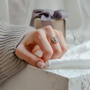 Set of gold rings with salt and pepper diamonds ELLINGTON Thumbnail