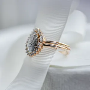 Set of gold rings with salt and pepper diamonds ELLINGTON Thumbnail