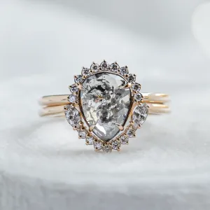 Set of gold rings with salt and pepper diamonds ELLINGTON Thumbnail