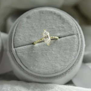 Gold ring with hexagon moissanite SALEM Thumbnail