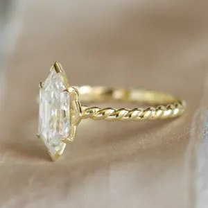 Gold ring with hexagon moissanite SALEM Thumbnail