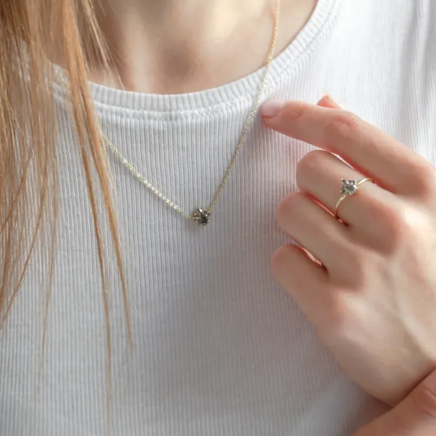 Romantická sada cluster šperků se salt and pepper diamanty PAGE Image