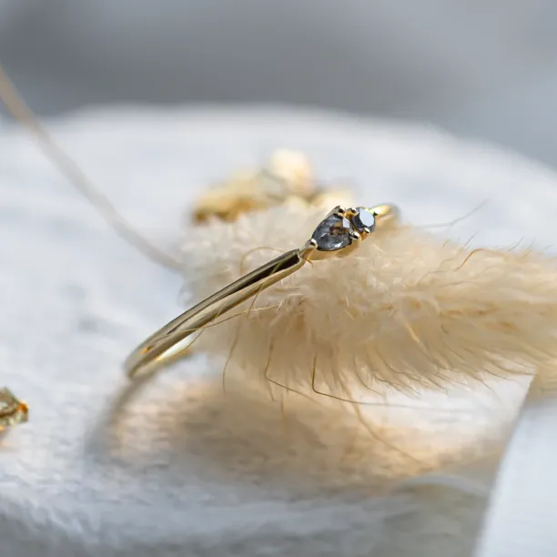 Minimalistický cluster prsten se salt and pepper diamanty ROWAN Image