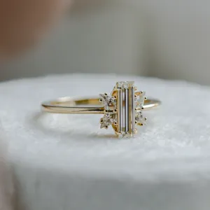 Elegant engagement ring with moissanites BUTTERFLY Thumbnail