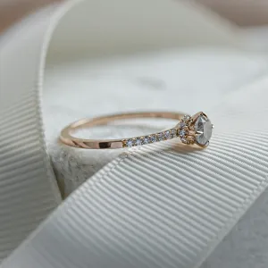 Engagement salt and pepper diamond ring with side diamonds SANREMO Thumbnail