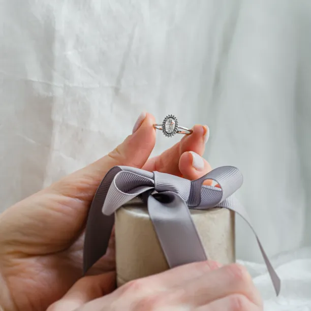 Unusual halo engagement ring with salt and pepper diamonds RIDLEY Image