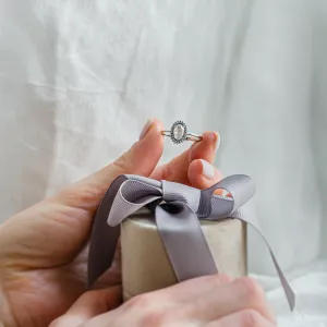 Unusual halo engagement ring with salt and pepper diamonds RIDLEY Thumbnail