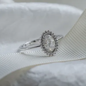 Unusual halo engagement ring with salt and pepper diamonds RIDLEY Thumbnail