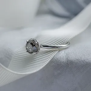 Luxury engagement ring with salt and pepper diamonds TANAQUIL Thumbnail