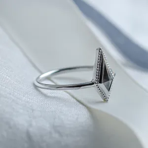 Vintage kite prsten se salt and pepper diamantem LIVIA Thumbnail