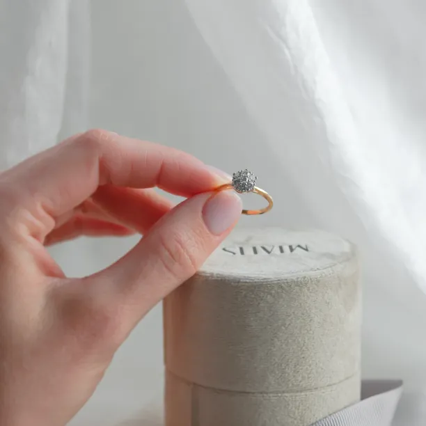 Luxury engagement ring full of moissanites CECILIA Image