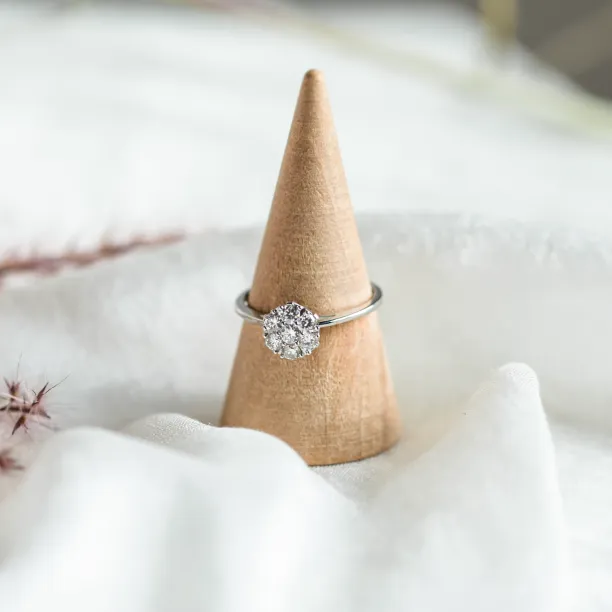 Luxury engagement ring full of moissanites CECILIA Image