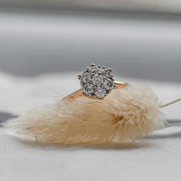 Luxury engagement ring full of moissanites CECILIA Image