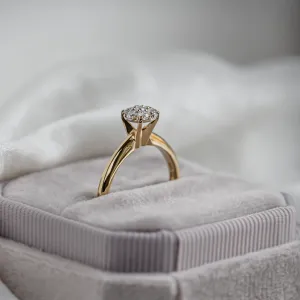 Gold engagement ring with pave moissanites PRISCILLA Thumbnail