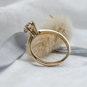 Gold engagement ring with pave moissanites PRISCILLA Thumbnail