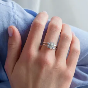 Vintage zásnubní prsten ze zlata s moissanity THEODORE Thumbnail