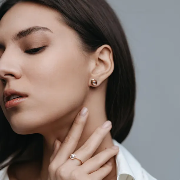 Halo zásnubní prsten s moissanity BLANCHE Image