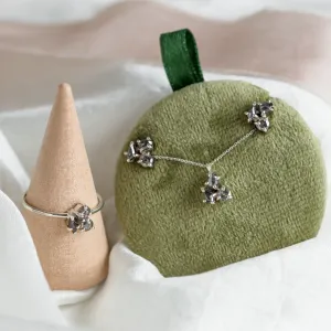 Sada šperků v cluster stylu se salt and pepper diamanty KARA Thumbnail