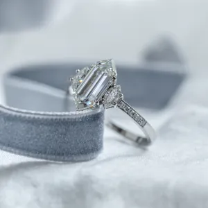 Luxury engagement ring with hexagon moissanite KENT Thumbnail