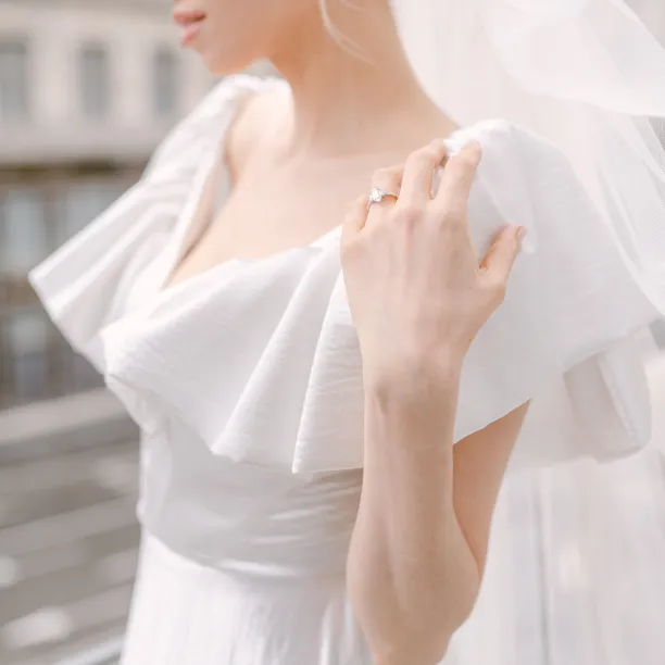 Luxury engagement ring with hexagon moissanite KENT Image