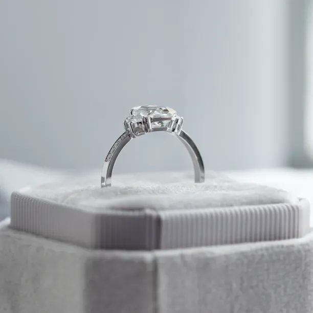 Luxury engagement ring with hexagon moissanite KENT Image