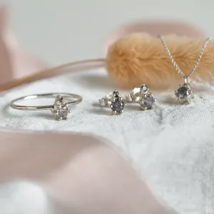 Set šperků se salt and pepper diamanty v cluster stylu RILEY