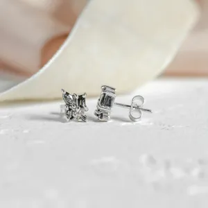 Gold cluster earrings with salt and pepper diamonds QUATRO Thumbnail