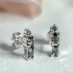 Netradiční náušnice se salt and pepper diamanty TRIPLE Thumbnail