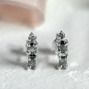 Netradiční náušnice se salt and pepper diamanty TRIPLE Thumbnail