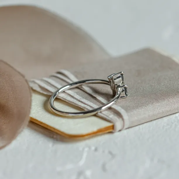 Netradiční cluster prsten se salt and pepper diamanty TASSIA Image