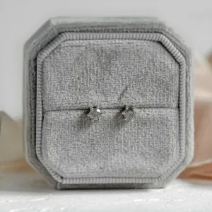 Gold minimalist earrings with salt and pepper diamonds SIRIUS Thumbnail