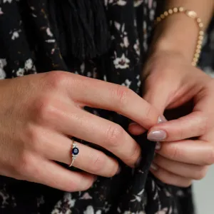 Engagement ring with sapphire and diamonds EDWARD Thumbnail