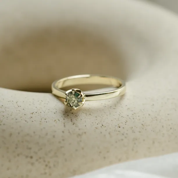 Minimalistický prsten s mechovým achátem ALF Image