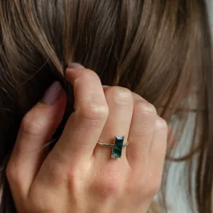 Ring with baguette moss agate ALVA Thumbnail