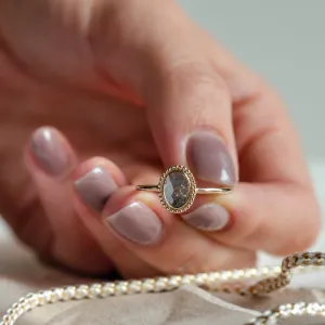 Zlatý vintage prsten se salt'n'pepper diamantem PHILIPPE Thumbnail