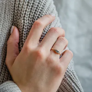 Elegant engagement ring with salt and pepper diamond ANGELA