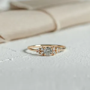 Elegant engagement ring with salt and pepper diamond ANGELA Thumbnail