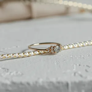 Elegant engagement ring with salt and pepper diamond ANGELA Thumbnail