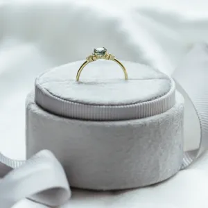 Gold moss agate ring with diamonds EDDIE Thumbnail