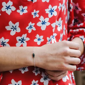 Zlatý náramek s baguette mechovým achátem SINDAR Thumbnail