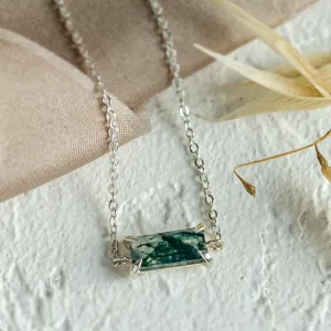 Zlatý náramek s baguette mechovým achátem SINDAR Thumbnail