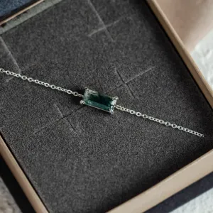 Zlatý náramek s baguette mechovým achátem SINDAR Thumbnail